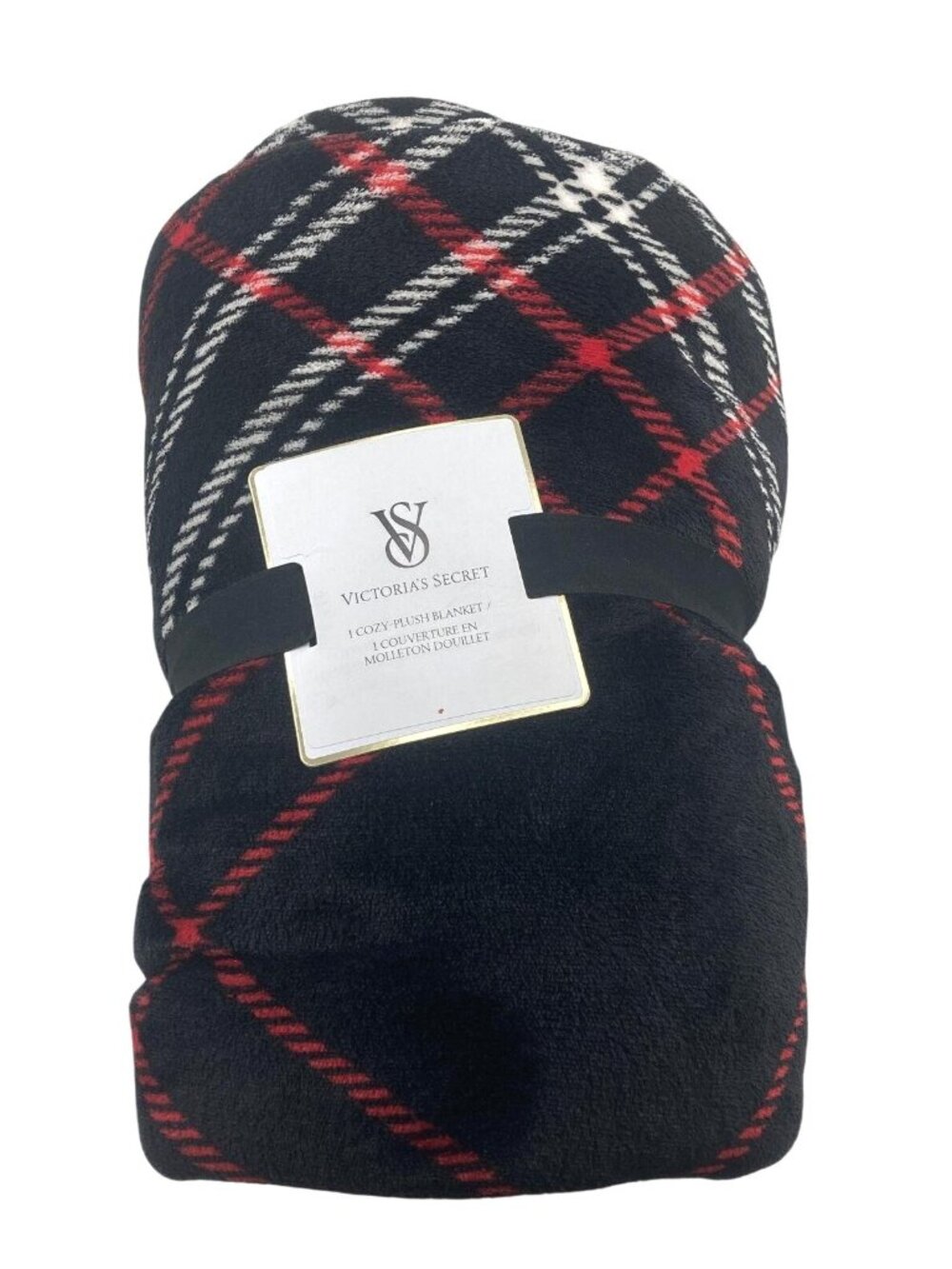 Victoria Secret Red/Black Plaid Cozy Plush Blanket